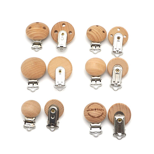 DIY wooden clip pacifier chain, beech wood pacifier clip, children's gum, wooden pacifier head, pacifier clip