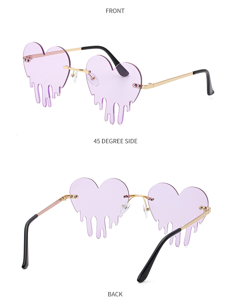 Fashion Colorful Melting Heart Shape Sunglasses display picture 7