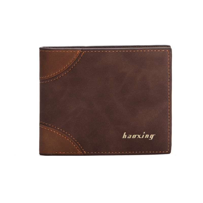 Europa y América del Comercio Exterior de los hombres de moda billetera corta delgada cartera juvenil multi-Tarjeta abierta pu costura monedero