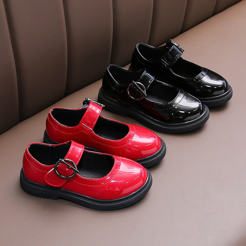 Children's Leather Shoes Spring and Autumn New Girls Princess Shoes Performance Shoes Black Girls Small Leather Shoes Single Shoes Baby Girls Shoes