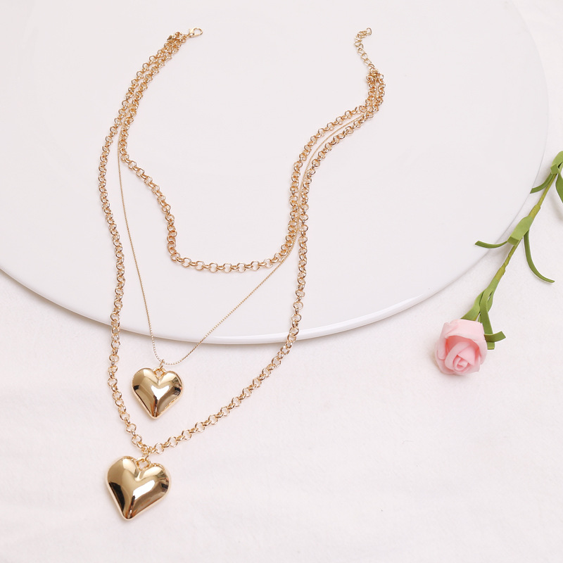 Fashion Heart Alloy Plating 18K Gold Plated Women'S Necklace display picture 12