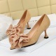 262-A2 han edition style elegant banquet heels with shallow mouth cat pointed suede flowers single diamond shoes for women's shoes