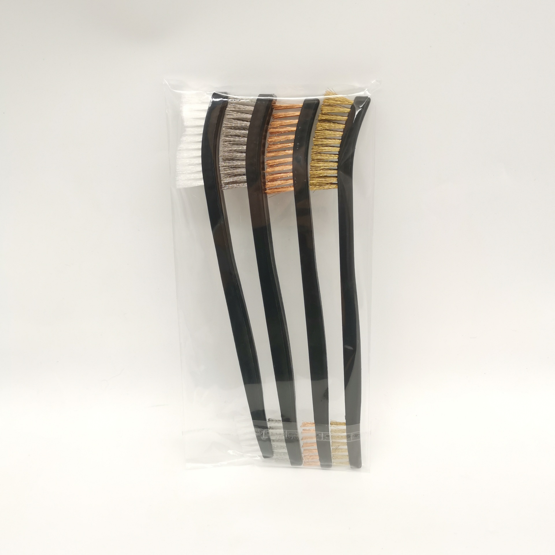 Naylon çift uçlu fırça tabancası fırça parlatma ve dekontaminasyon metal tel fırça bakır tel fırça aracı fırça üç parçalı set