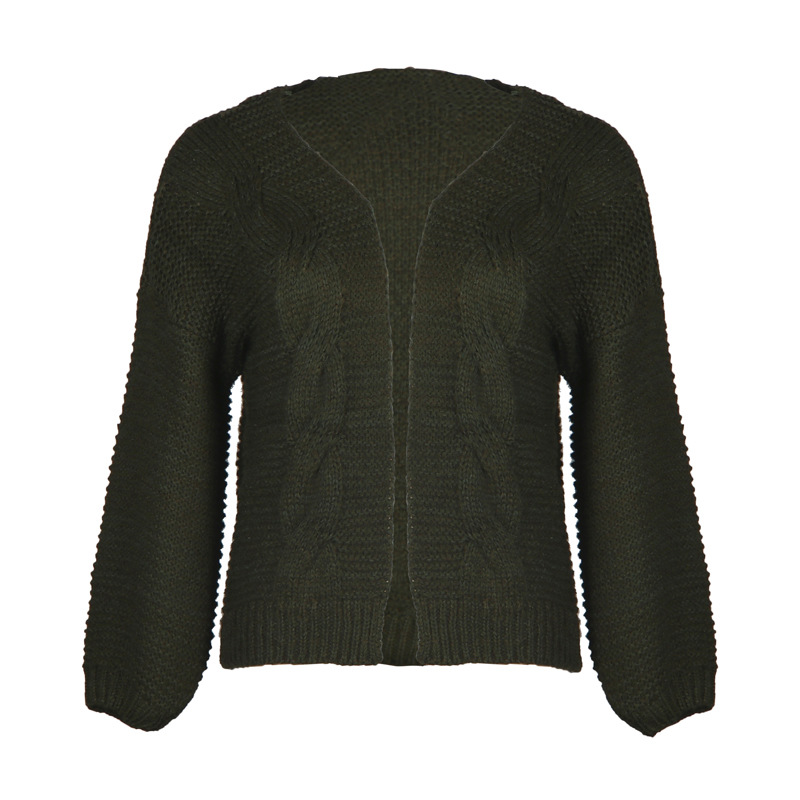 solid color jacquard cardigan sweater jacket NSLK10920