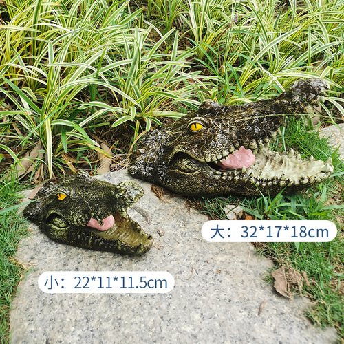 Cross-border Crocodile Head Courtyard Pond Floating Animal Ornament Outdoor Pool Fake Decor Wholesale and Distribution