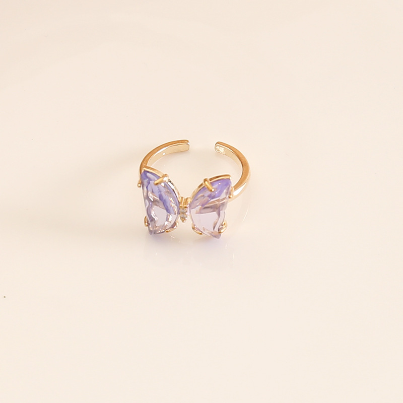 Fashion Multicolor Zircon Butterfly Ring display picture 8