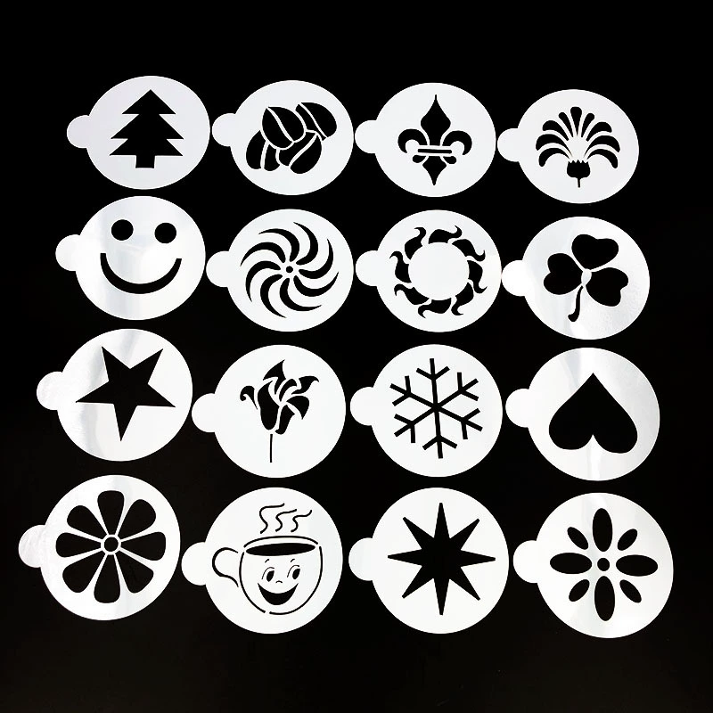 Разнообразные комбинации гирлянда плесень кофе печать модель вспомогательное оборудование фантазии кофе прибор 16 штук