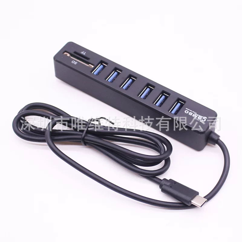 Фабричная прямая продажа скидка Тип C хаб многофункциональный USB3.1 разделитель OTG хаб TF/SD картридер