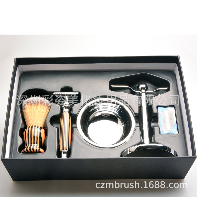 Men's Products Artificial Hair Bearer Brush Shaver Brush Holder Set Manual Shaver Brush Soap Gift Set