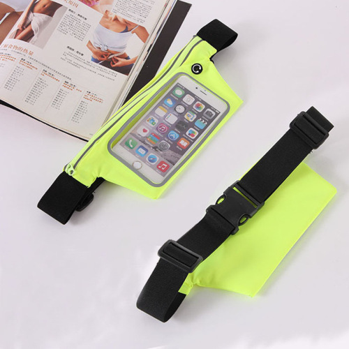 Outdoor thin and light sports waterproof phone bag with PVC screen touchable phone pouch running waist bag factory wholesale