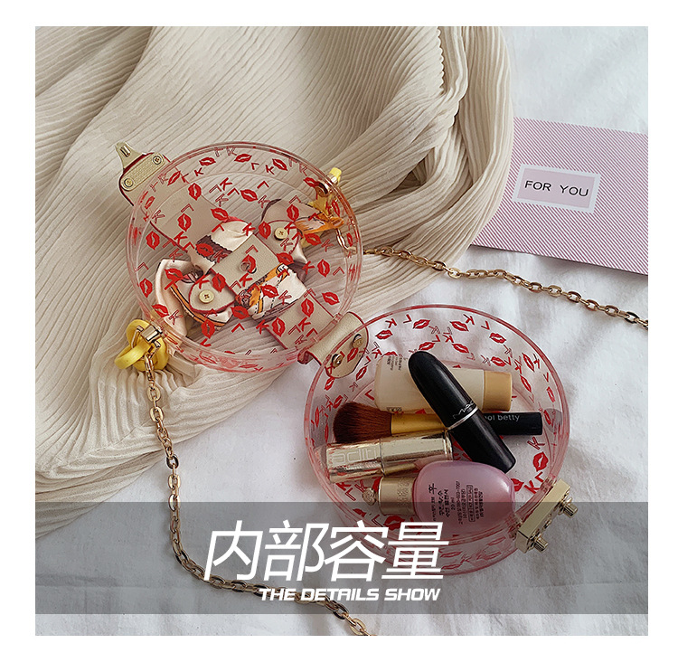 New Retro Transparent Small Round Bag Fashion All-match Messenger Bag Wholesale display picture 24