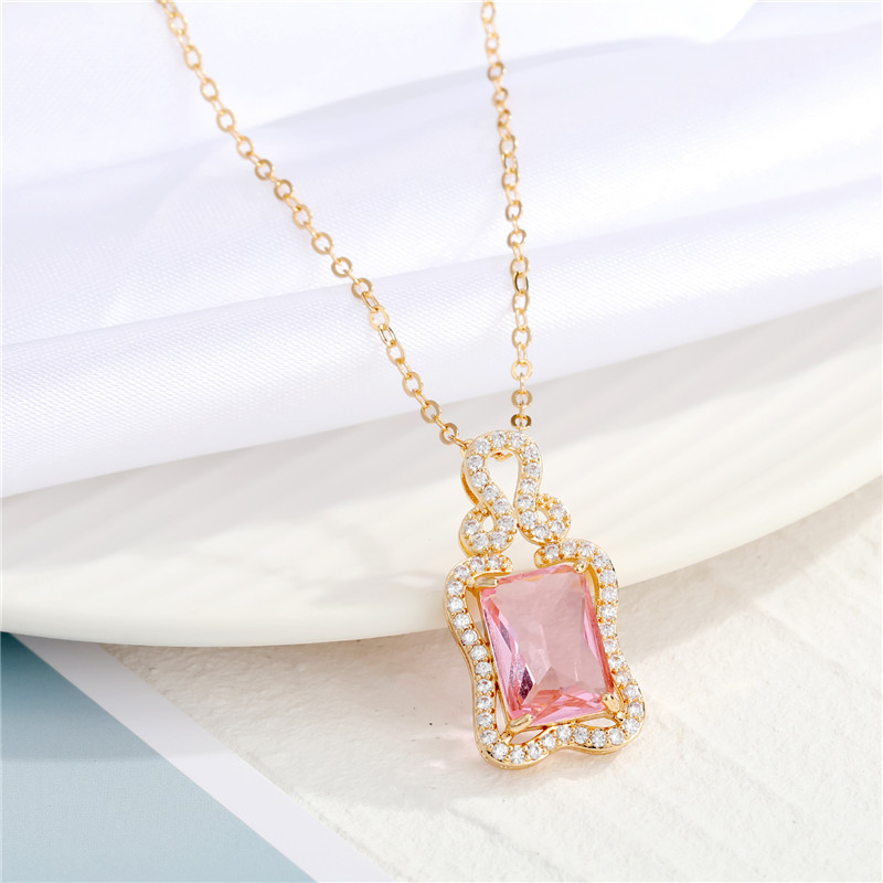 new rainbow color diamond imitation gem pendant necklace