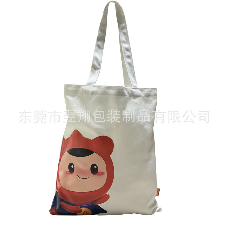 【厂家定制】漂白原色烫画丝印卡通环保帆布手提袋 广告宣传袋