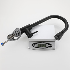 304 Stainless Steel Black Kitchen Pull-Down Faucet, Lead-Free Epoxy-Painted Sink for Vegetable Washing – Telescoping Spout