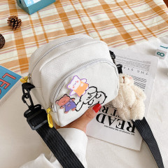 Japanese-style Harajuku chic, cute cartoon canvas bag with a vintage vibe—girl's crossbody bag; trendy Korean Instagram-inspired soft-girl mini bag