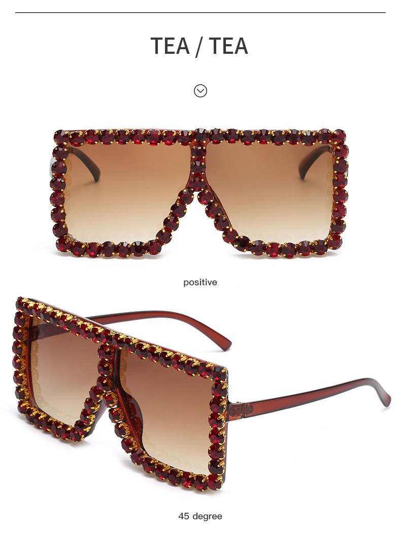Women'S Gender Fashion Gradient Color PC UV400 Protection Square Diamond Full Frame Women's Sunglasses