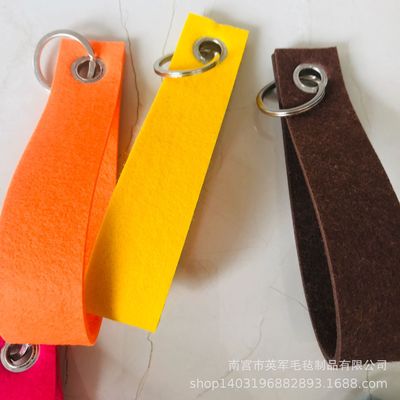 Manufactor customized felt Key ring Silk screen felt Key buckle Felt cloth Lanyard felt Key with logo
