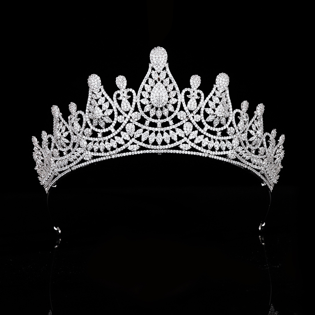 Title 10, Micro Set Zircon Crown Wedding Headwear Bridal ...