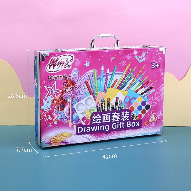WINX兒童繪畫套裝小學生塗鴉蠟筆鋁合金套裝油畫棒彩鉛兒童畫筆