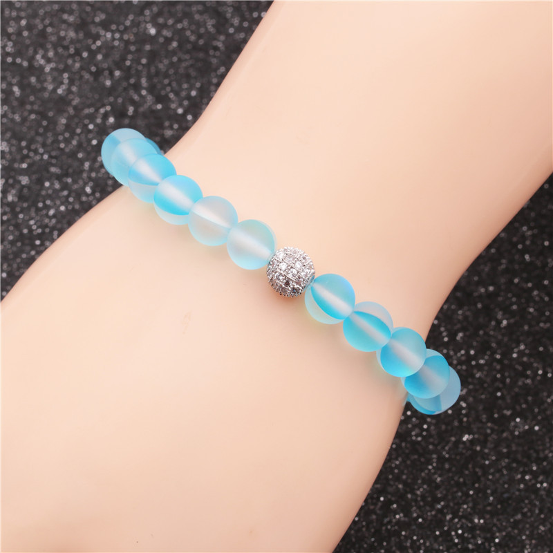 Hot Selling Moonstone Diamond Ball Bracelet Beaded Diy Bracelets Wholesale Nihaojewelry display picture 5