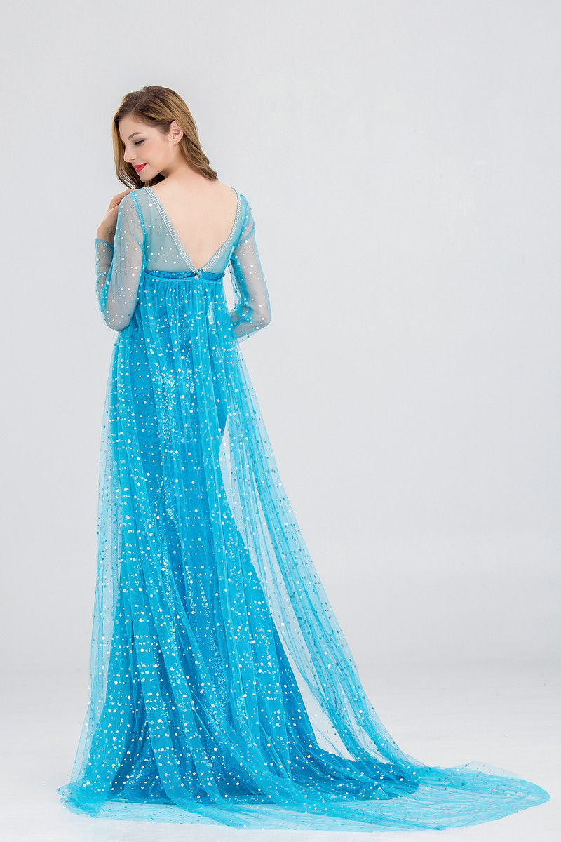 Halloween Cosplay Elsa Queen Princess Sequin Dress nihaostyles wholesale halloween costumes NSQHM80979