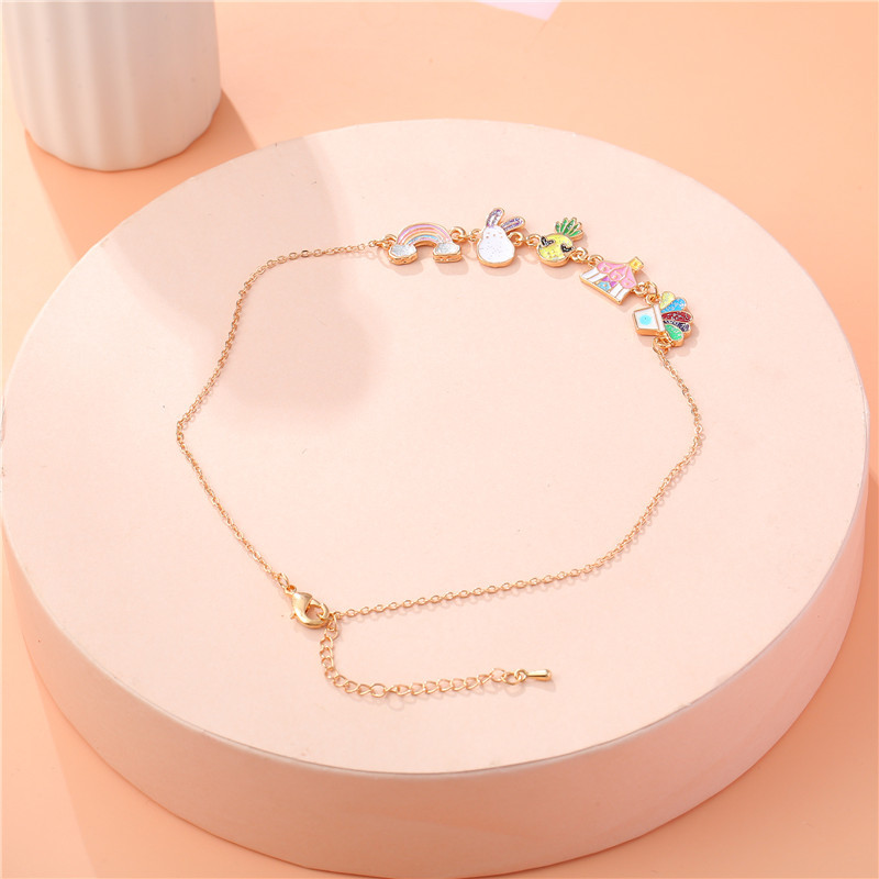 Cartoon Style Pineapple Alloy Enamel Girl's Necklace display picture 4