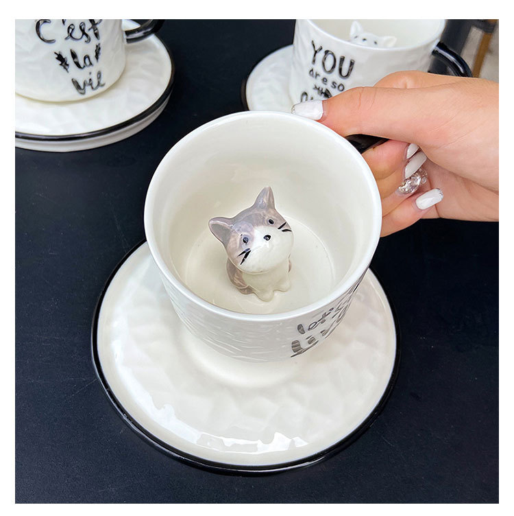 ceramics Material Cute Cartoon Ceramics Water Bottles 1 Piece