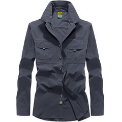 103T summer men's outdoor elastic long-sleeved shirt roll-sleeved quick-drying shirt mountaineering ice silk sunscreen thin