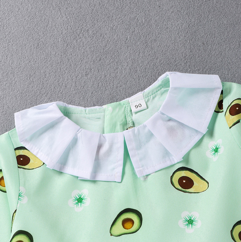 Fashion Stitching Lapel Avocado Children's Skirt Wholesale display picture 3