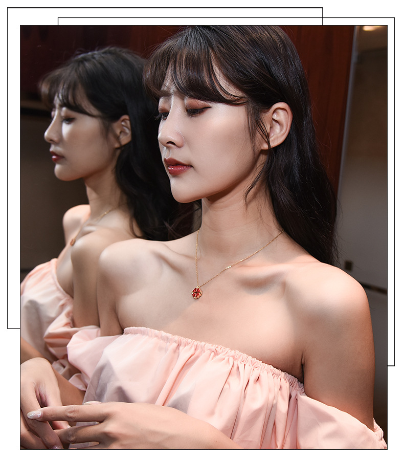 1 Piece Fashion Heart Shape Alloy Inlay Artificial Diamond Womenu0027S Pendant Necklace