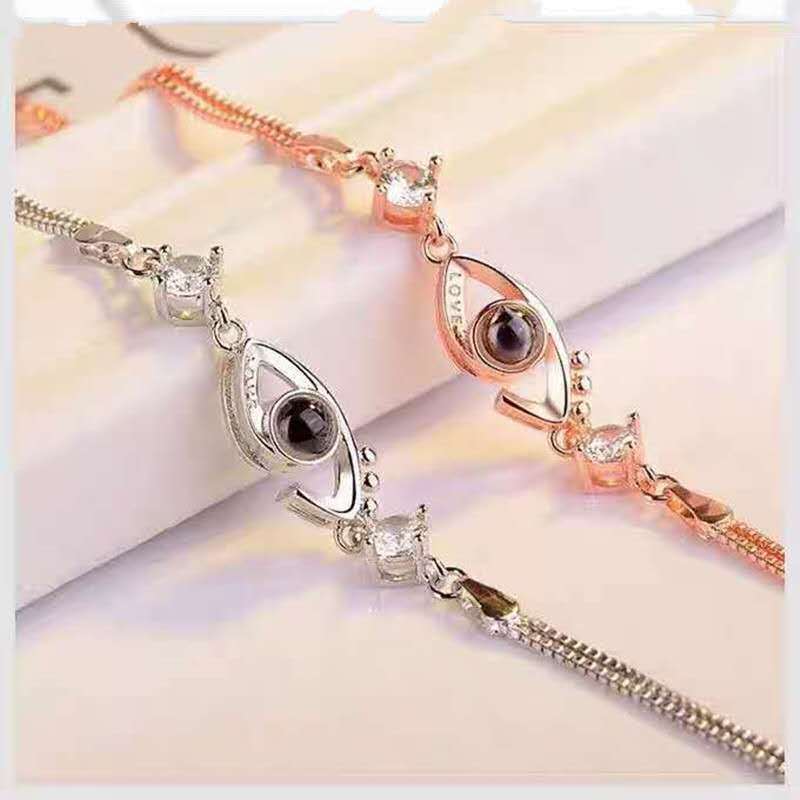 Fashion Eye Copper Plating Hollow Out Inlay Zircon Bracelets 1 Piece