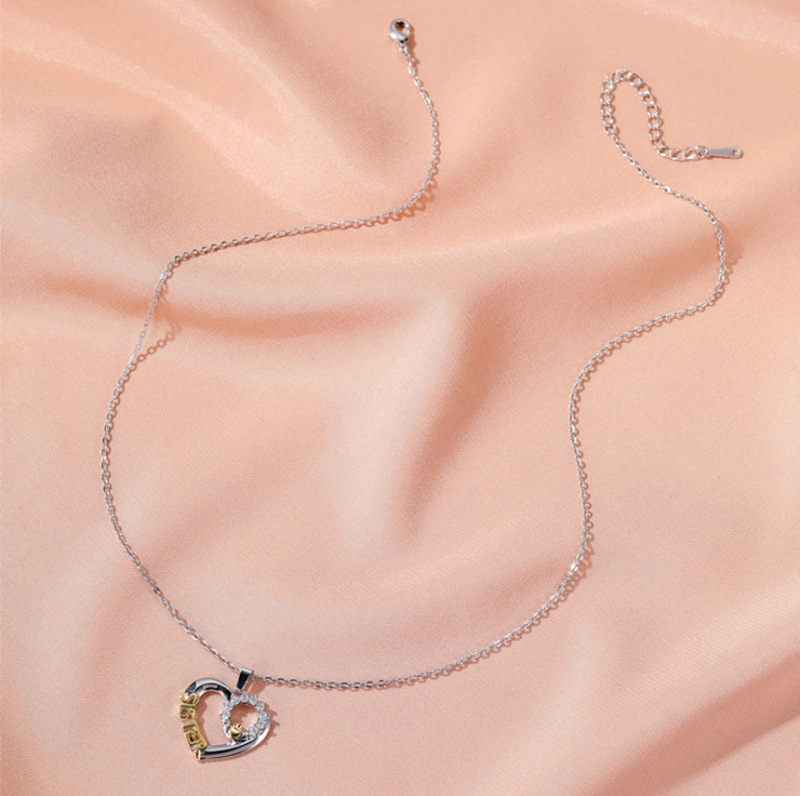 Melhor colar de amigo amor criativo SISTER Micro conjunto zircão colar corrente pingente versátil personalizado para mulheres_voghion.com