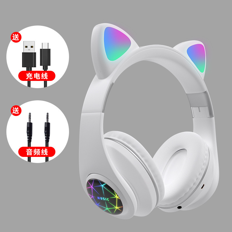 Nuevo M2 M7 gato oído auricular Bluetooth auricular luminoso macaron color todo incluido oído auriculares inalámbricos 5,0