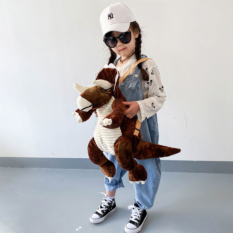2020 nuevo estilo coreano ins bolso de los niños Super lindo dinosaurio mejorado felpa ligero fabricante