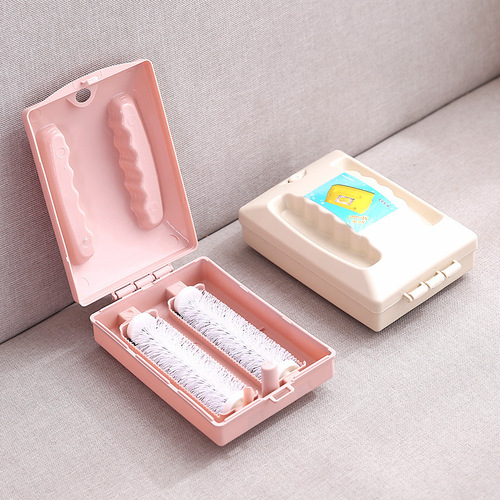 Household double-roller multifunctional clothing dehairing brush, bed sweeping brush, dust removal brush, carpet cleaning vacuum brush