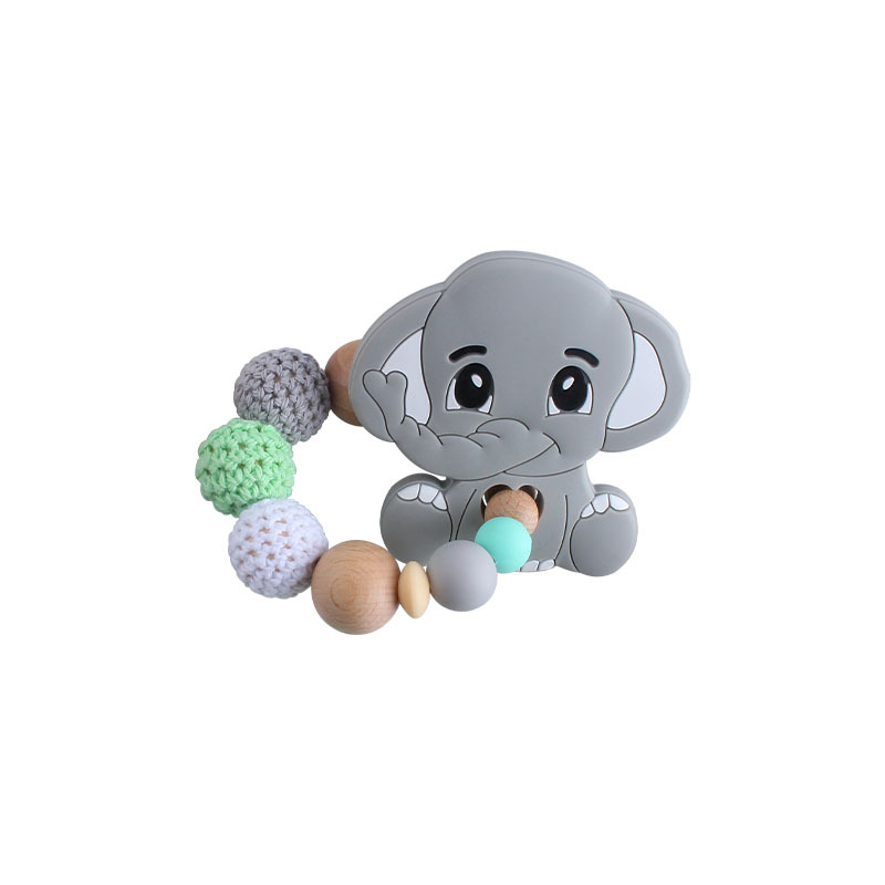 Nueva haya chupete clip elefante mordedor pulsera bebé de silicona elefante molar juguete chupete cadena anti-caída de la cadena