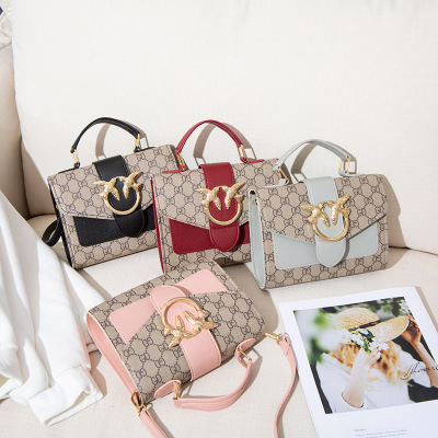 厂家直销斜挎包女包2020新款潮韩版百搭撞色包手提包简约单肩包|ru