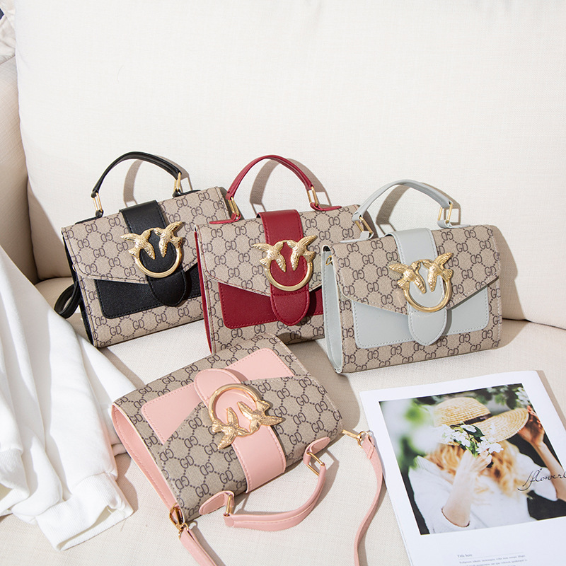 厂家直销斜挎包女包2020新款潮韩版百搭撞色包手提包简约单肩包|ru