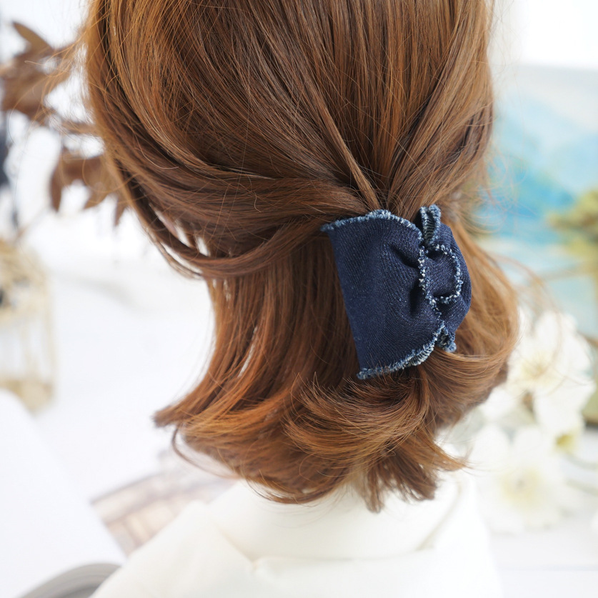 Korean Denim Bow Catch Clip Wholesale display picture 4