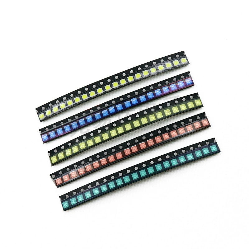 1210 светодиодная нашивка LED, образец световой трубки красный, желтый, синий, зеленый, белый, по 20 штук каждого