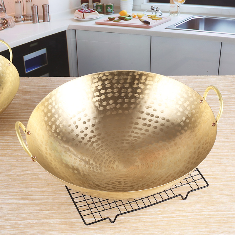thickening coating brass Wok Pure copper Frying pan Stew pot Dry pot Hot Pot Soup pot traditional Chinese medicine Cookware