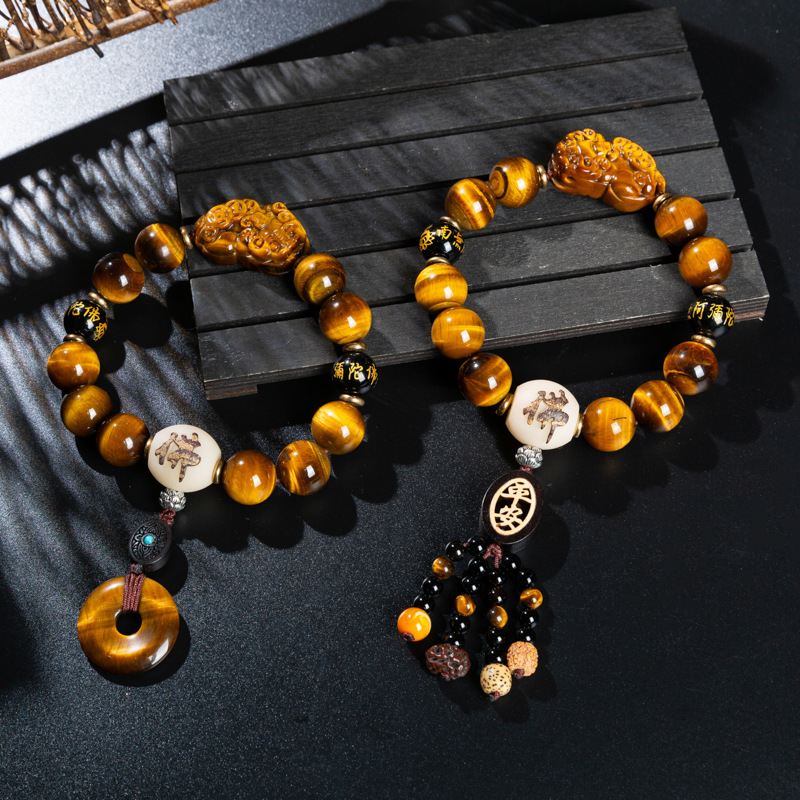 automobile Stalls decorate brave troops Tiger Eye Beads Automatic The file high-grade Safety The car Pendant