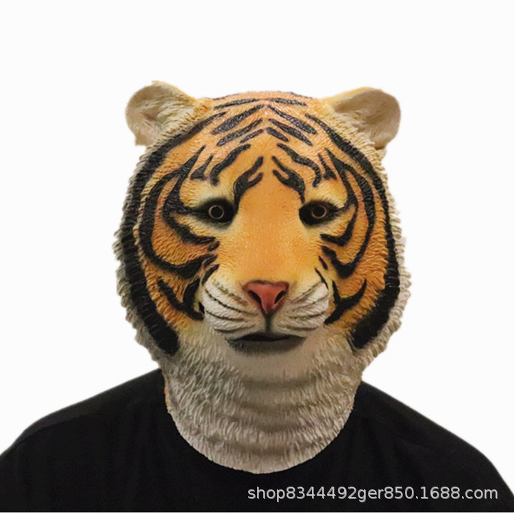 Tigre animal capucha máscara Halloween horror divertido Live rendimiento props Sur China Tiger máscara