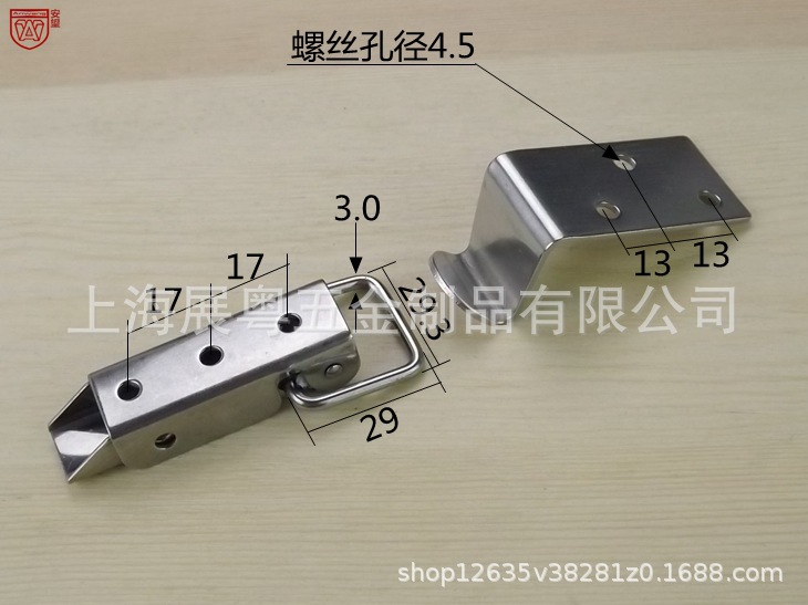 2 largo acero inoxidable 304 caja de herramientas pesadas caja de embalaje caja de hebilla caja de madera caja de hebilla de ángulo recto