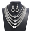 Fashionable accessory, metal chain, necklace and earrings, set, European style, Amazon