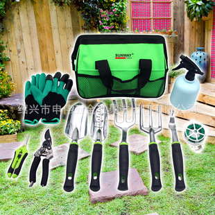 园林工具组套 小铲子 小耙子 修枝剪 起根器 手套 喷壶 园林扎线-阿里巴巴