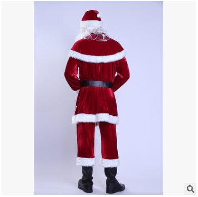 Ropa de Navidad de manga larga europea y americana nueva ropa de Santa Claus engrosada ropa de rendimiento de fiesta para adultos