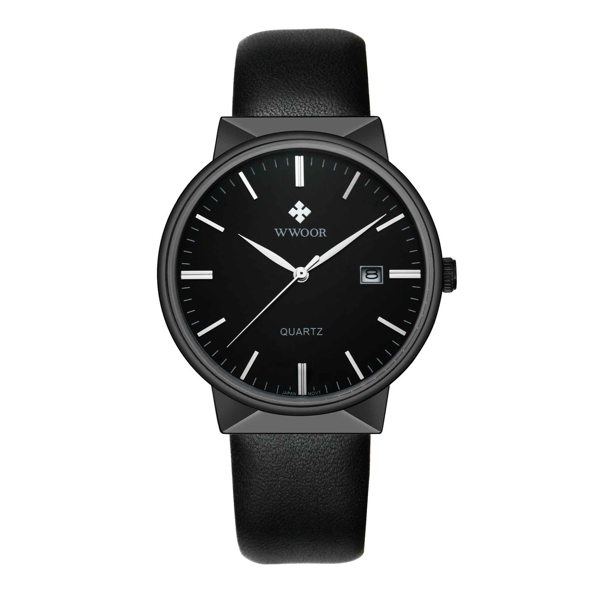 WWOOR Holding Love nuevos hombres de negocios cinturón reloj de cuarzo calendario impermeable reloj redondo cabeza casual Bowl Watch 8826p