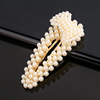 Hair accessory with bow, cute hairgrip from pearl, no hair damage, Korean style, simple and elegant design