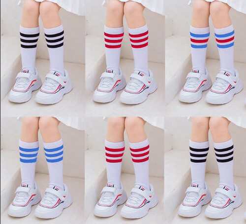 Children's mid-calf socks for boys and girls, student sports meeting socks, pure cotton spring and autumn football socks, long socks for babies